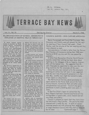 Terrace Bay News, 7 Mar 1968