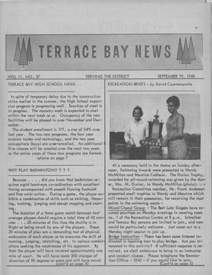 Terrace Bay News, 19 Sep 1968