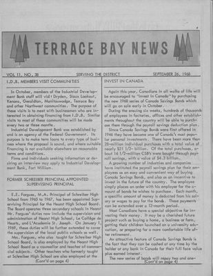 Terrace Bay News, 26 Sep 1968