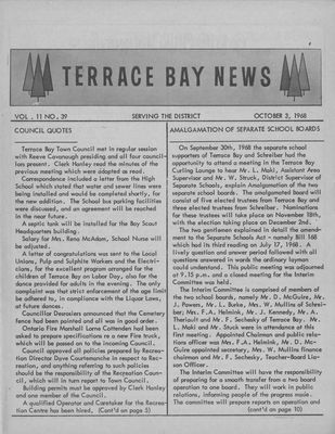 Terrace Bay News, 3 Oct 1968