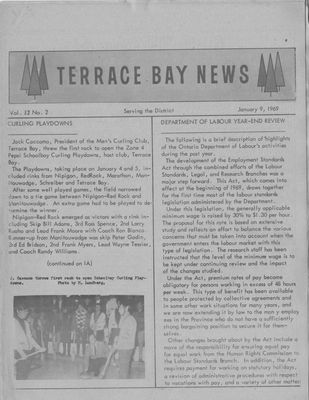 Terrace Bay News, 9 Jan 1969