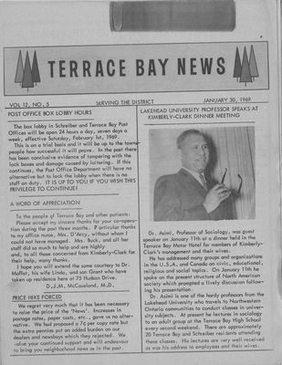 Terrace Bay News, 30 Jan 1969