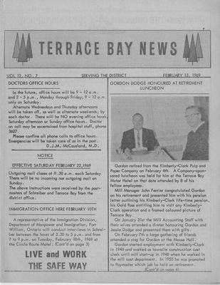 Terrace Bay News, 13 Feb 1969