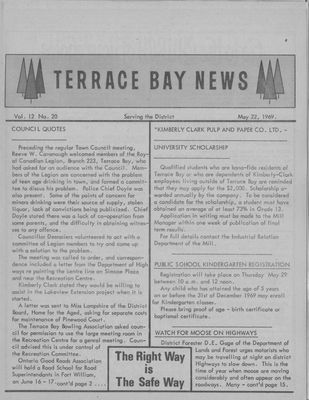 Terrace Bay News, 22 May 1969