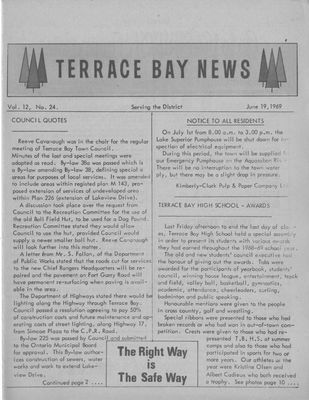 Terrace Bay News, 19 Jun 1969