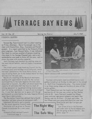 Terrace Bay News, 9 Jul 1969