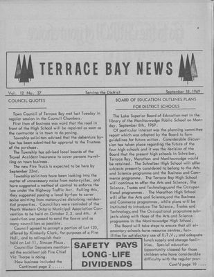 Terrace Bay News, 18 Sep 1969