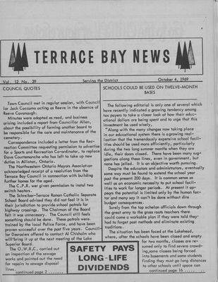 Terrace Bay News, 4 Oct 1969