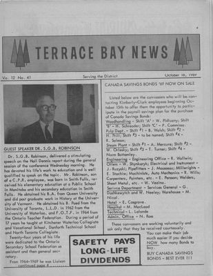 Terrace Bay News, 16 Oct 1969