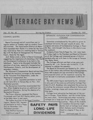 Terrace Bay News, 23 Oct 1969
