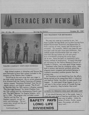 Terrace Bay News, 30 Oct 1969