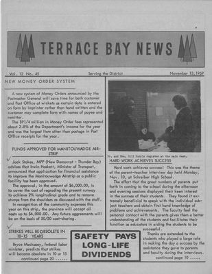 Terrace Bay News, 13 Nov 1969