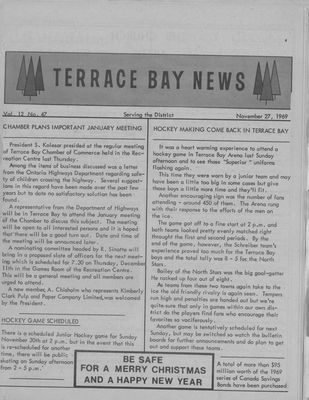 Terrace Bay News, 27 Nov 1969