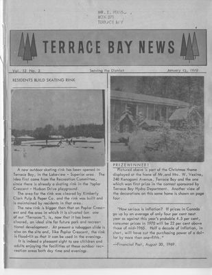 Terrace Bay News, 15 Jan 1970