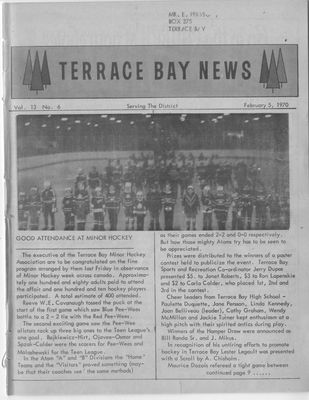 Terrace Bay News, 5 Feb 1970