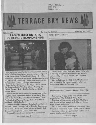 Terrace Bay News, 12 Feb 1970