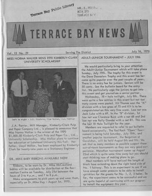 Terrace Bay News, 16 Jul 1970