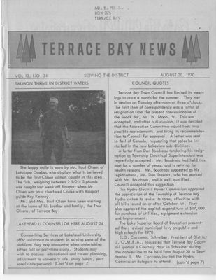 Terrace Bay News, 20 Aug 1970