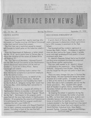 Terrace Bay News, 17 Sep 1970