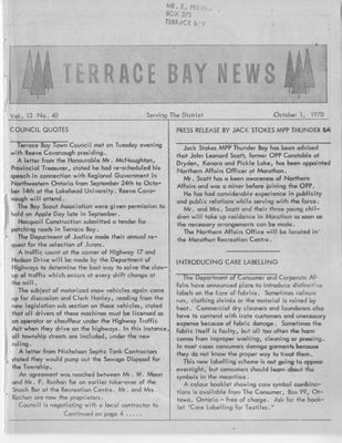 Terrace Bay News, 1 Oct 1970