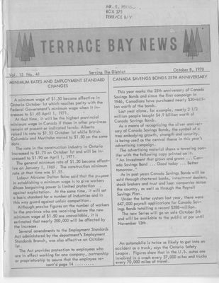 Terrace Bay News, 8 Oct 1970