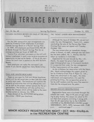 Terrace Bay News, 15 Oct 1970