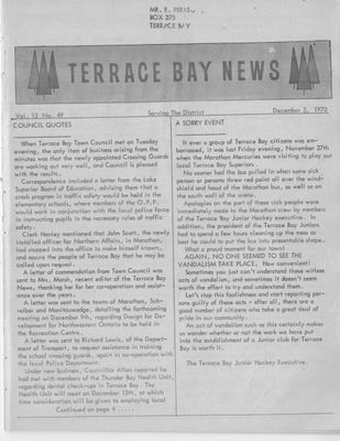 Terrace Bay News, 3 Dec 1970