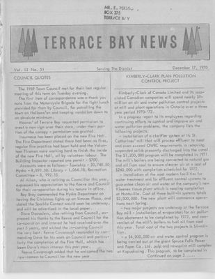 Terrace Bay News, 17 Dec 1970