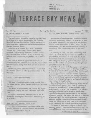 Terrace Bay News, 7 Jan 1971