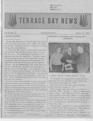 Terrace Bay News, 21 Jan 1971