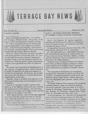 Terrace Bay News, 31 Mar 1971