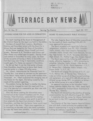 Terrace Bay News, 28 Apr 1971