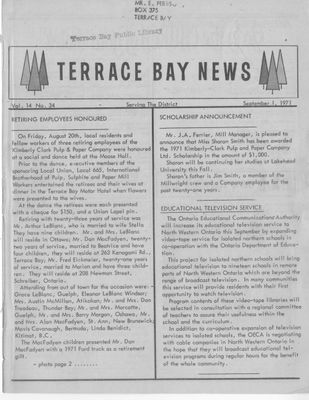 Terrace Bay News, 1 Sep 1971