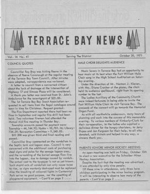 Terrace Bay News, 20 Oct 1971