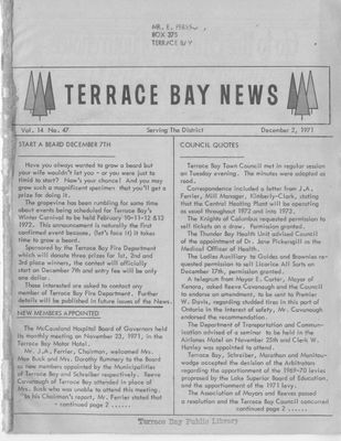 Terrace Bay News, 2 Dec 1971