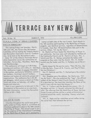 Terrace Bay News, 9 Mar 1972