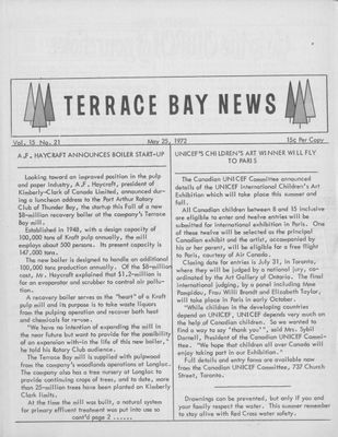 Terrace Bay News, 25 May 1972