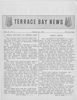 Terrace Bay News, 31 Jan 1973