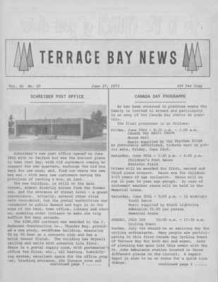 Terrace Bay News, 27 Jun 1973