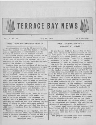 Terrace Bay News, 11 Jul 1973