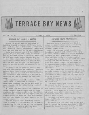 Terrace Bay News, 31 Oct 1973