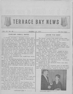 Terrace Bay News, 12 Dec 1973