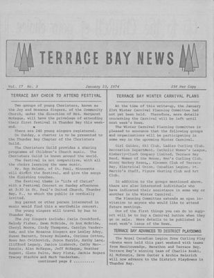 Terrace Bay News, 23 Jan 1974