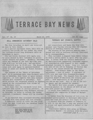 Terrace Bay News, 20 Mar 1974