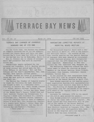 Terrace Bay News, 27 Mar 1974