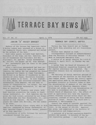 Terrace Bay News, 3 Apr 1974