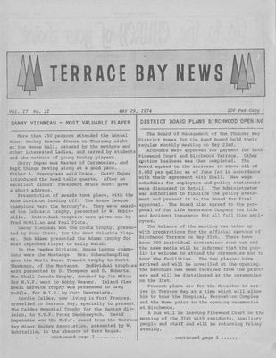 Terrace Bay News, 29 May 1974