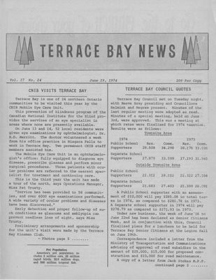 Terrace Bay News, 19 Jun 1974