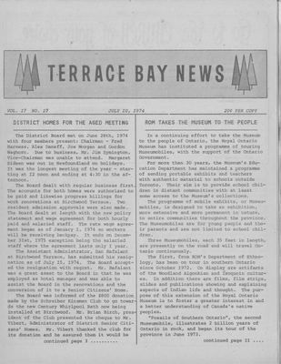 Terrace Bay News, 10 Jul 1974