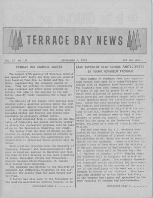 Terrace Bay News, 5 Sep 1974